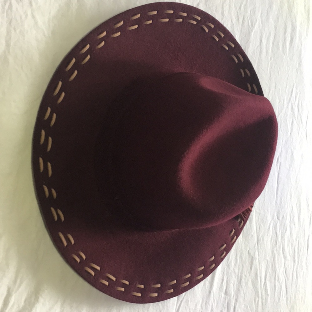 New Vince Camuto Burgundy Boho Hat
